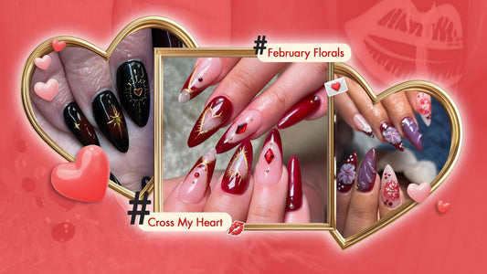 Red Valentine's Day Nail Designs that exude sophistication and drama, featuring hearts, diamonds, gothic, florals, negative spaces, and more. 